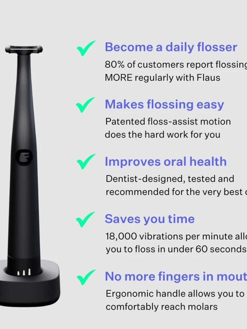 Flaus Black Electric Flosser and charger - Picture 7 of 10